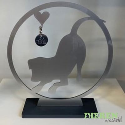 Herdenkingstandaard hond zilverkleurig