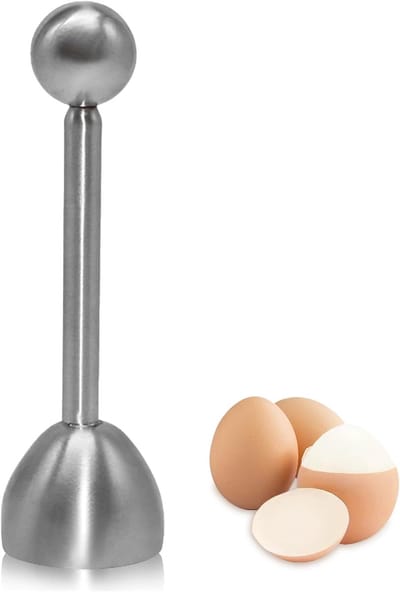 Eierknacker - Kogel - Eieropener - Eierschaalopener - roestvrij staal -Geschikt voor Hardgekookte Eieren, Ontbijt en Bakgerechten- Roestvrij Staal - 13*3.7cm - Zilver