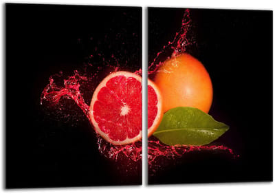 TMK ArtDeko Serie - Glass Snijplank - 2x 40x52 cm - Grejpfrut