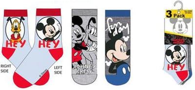 Disney Mickey Sokken - Maat 27-30 - Kindersokken - Sokjes - 3 paar - Voor kinderen - Mickey uitvoering
