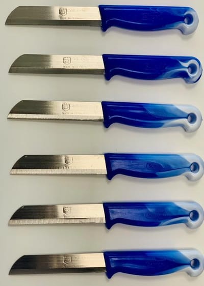 Solingen - Schilmes Superscherp met kartel - Blauw (6x)