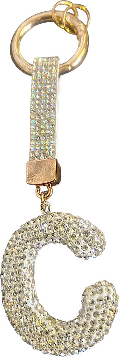 Sleutelhanger Letter C STRASS | SLeutelhanger met jouw Letter | Gepersonaliseerd Cadeau | Moederdag cadeau | Verjaardagscadeau | Persoonlijk cadeau | Persoonlijk Geschenk | Tashanger | Sleutelhanger | Bedankt cadeautje