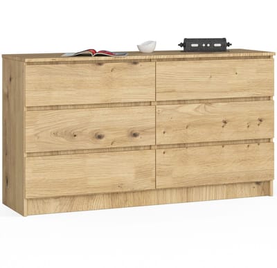 Ladekast K140 met 6 Lades / AKORD Furniture Factory / Artisan Eik / 138 x 77 x 40 cm