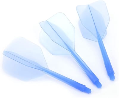 Dart Shafts Flights - Geïntegreerde Pijlen - Dart Spel - Flexibel Materiaal - 80 mm Lengte - Blauw