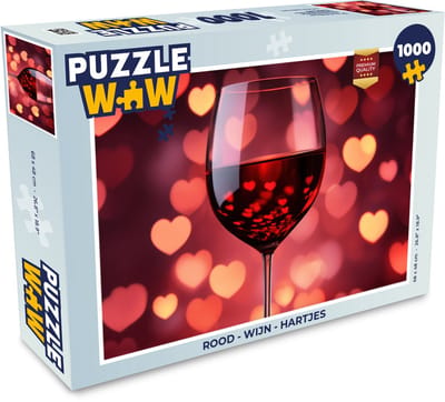 Puzzel Rood - Wijn - Hartjes - Legpuzzel - Puzzel 1000 stukjes volwassenen