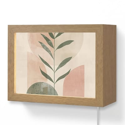 Wandlamp 20x15 cm - Oplaadbaar - Modern - Roze - Groen - Natuur - Aesthetic - Wandlampen binnen woonkamer - Slaapkamer lamp met kabel - Decoratieve nachtlamp - Vloerlamp snoer