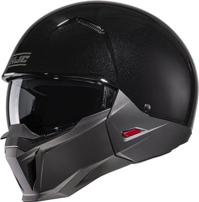 HJC i20 Solid Zwart / Semi Flat Titanium Jethelm - Helm