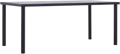 Eettafel Rechthoekig - Moderne Tafel - Buiten Eten - Glad Tafelblad - 180x90x75 cm - Zwart