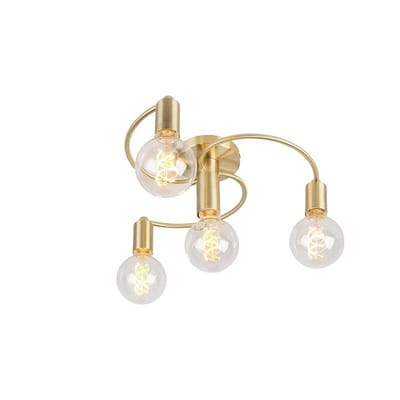 QAZQA facil - Art Deco Plafondlamp - 4 lichts - Ø 450 mm - Goud/messing - Woonkamer | Slaapkamer | Keuken