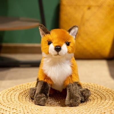 Realistisch Pluche Vos Knuffeldier Wilde Dieren Levensechte Pop Huisdecoratie Speelgoed Gesimuleerde Vos Pop Kinderen Verjaardag Kerstcadeaus orange
