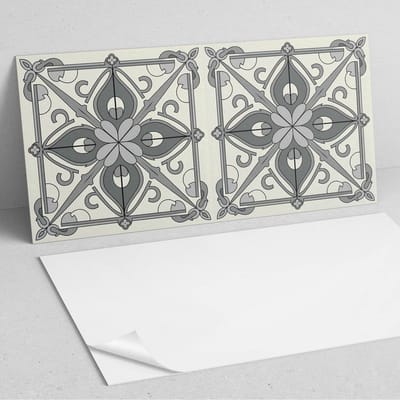 Coloray Wandpanelen Zelfklevend - Bloemenpatroon met symmetrie PVC Wandpaneel - 100 cm x 50 cm - Grijs Wandbekleding Zelfklevend - 1 stuk - Texturen Wandpanelen Zelfklevend - Wandpaneel Keuken - Wandpanelen Badkamer