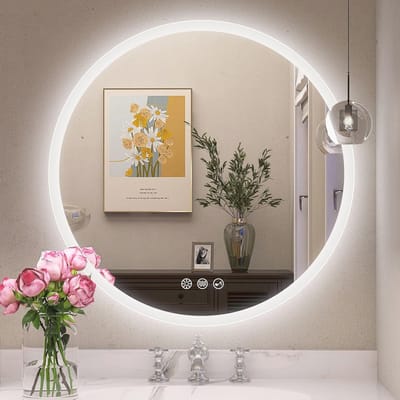 Ronde badkamerspiegel met LED-verlichting en Bluetooth - Dimbaar en anti-condens