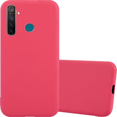 Cadorabo Hoesje geschikt voor Realme 5 PRO / Realme Q in CANDY ROOD - Beschermhoes gemaakt van flexibel TPU silicone Case Cover