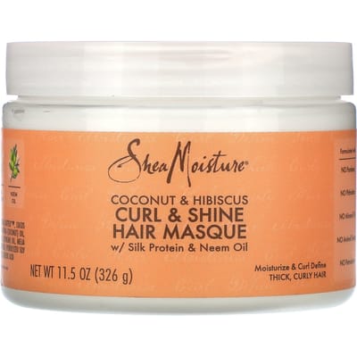 Shea Moisture Coconut & Hibiscus - Haarmasker - Curl & Shine Hair Masque - 340 g
