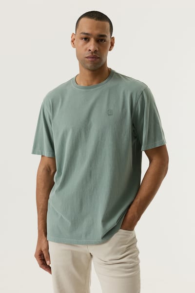GARCIA Heren Effen T-shirt Groen Korte mouw