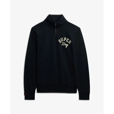 Superdry Vintage Athletic Halve Rits Blauw Grootte: L
