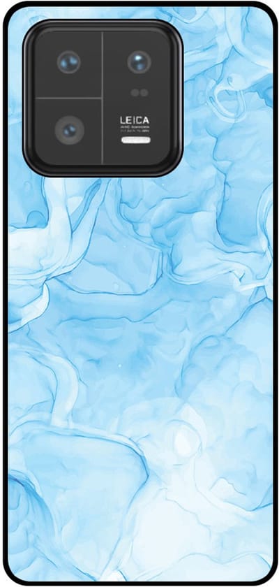 Smartphonica Telefoonhoesje Geschikt voor Xiaomi 13 Pro met marmer opdruk - TPU backcover case marble design - Lichtblauw geschikt voor Xiaomi 13 Pro