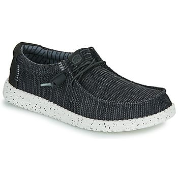 HEYDUDE - Wally Stretch Sox Heren Instappers Black/White - Maat 45