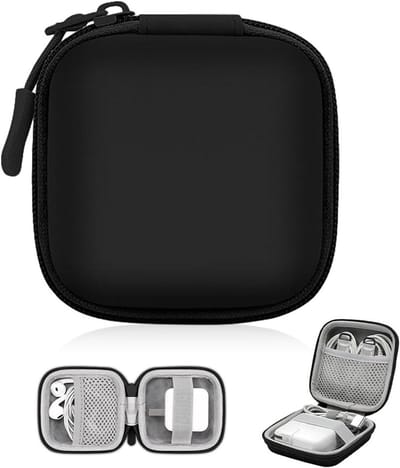 Thijox - Mini-kabeltas, Waterdichte Kabelorganizer, Reiskabelaccessoire voor USB-Powerbank, Kabels en SD-kaarten, Zwart, Casual Gebruik