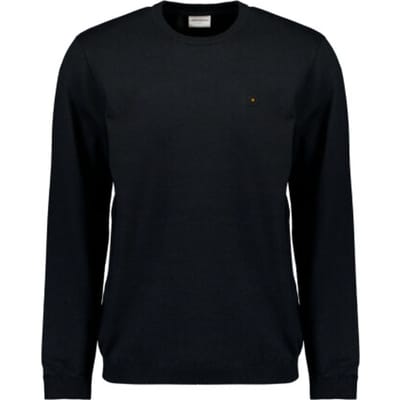 Pullover met ronde hals: Tweekleurige melange en comfortabele pasvorm
