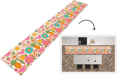 Keukenloper - Loper keuken - Uil - Regenboog - Bloemen - Kinderen - Patroon - 300x50 cm - Keukenloper vinyl