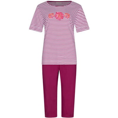 Pastunette - Pyjama - Paradise Pink - Bio Katoen - Wit/Donkerroze - Maat 40