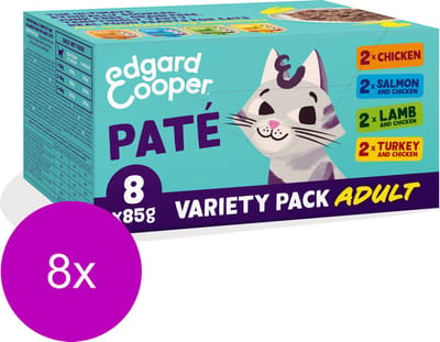 Edgard & Cooper Multipack PatÃ© - Kattenvoer - 8 x Kip Zalm Lam 8x85 g
