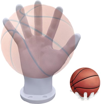 Dailygoods - Handvorm wandhouder, wandhouder voor basketbal, met 4 schroeven en 4 spijkers, 22 x 17 cm, zeer veilig en stabiel voor basketbal, voetbal, volleybal, honkbal, rugby