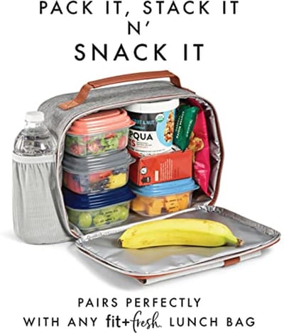 Stapelbare Voedselopslagcontainers - 4 BPA-vrije 1-Cup Containers met Ijspakketten voor Gezonde Lunch en Snacks