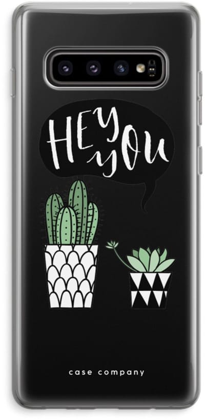 Case Company® - Hoesje geschikt voor Samsung Galaxy S10 Plus hoesje - Hey you cactus - Soft Cover Telefoonhoesje - Bescherming aan alle Kanten en Schermrand