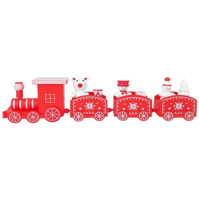 Décoration de Noël en forme de train en plastique, décoration pour la maison, cadeaux de Noël, bonne année red