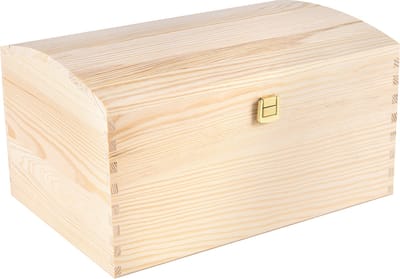 Creative Deco Grote Doos Schatkist Opbergkist Houten | 34,5 x 25 x 19,2 cm | met Deksel | Kerst, Kerstmis Cadeau