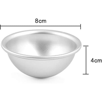 Cake Gebak Mal 3D Aluminium Bal Mochi Mal Sneeuwbal Half Ronde Daifuku Dessert Pan Tin Bak Bom Mal Bol Bad Keuken white