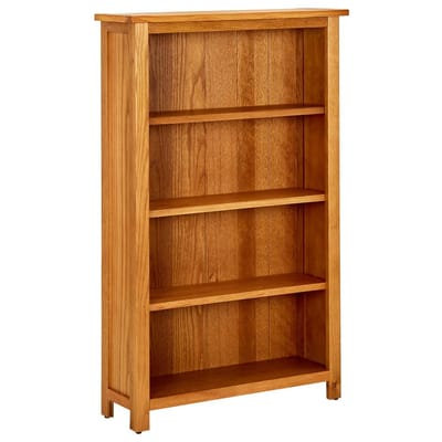 vidaXL - Boekenkast - met - 4 - schappen - 70x22x110 - cm - massief - eikenhout