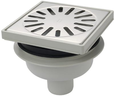 Aquaberg kunststof put met onderaansl 50mm RVS rooster 15x15cm met PPC reukslot 50mm