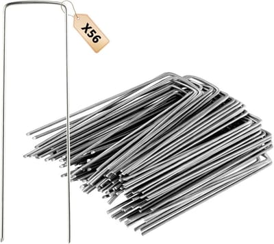 Set van 56 Sterke Grondhaken RVS 15 cm voor Gronddoek, Tenten en Landschapsmateriaal