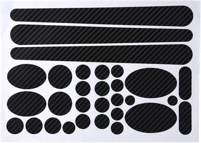 Fiets Stickers Set voor Ketting, Zadel en Frame Bescherming - Zwart (3D Textuur) voor Mountainbike en Racefiets