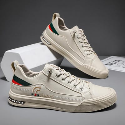 Heren Zomer Nieuwe Kleine Witte Schoenen Ademende Platte Schoenen Casual Mode Studentenschoenen 41 white