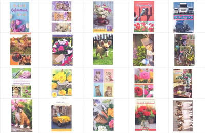 20 Luxe Verschillende Wenskaarten Felicitatie kaarten en Blanco kaarten - Assorti nr: 101 - Gratis verzonden