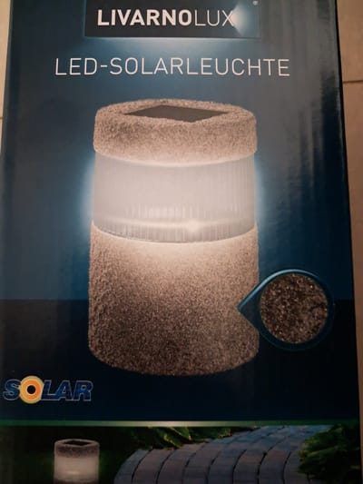 Livarno lux Solar LED Buitenlamp - Duurzame LED met wit licht - 11.5 x 24 cm - Donkergrijs - Rond