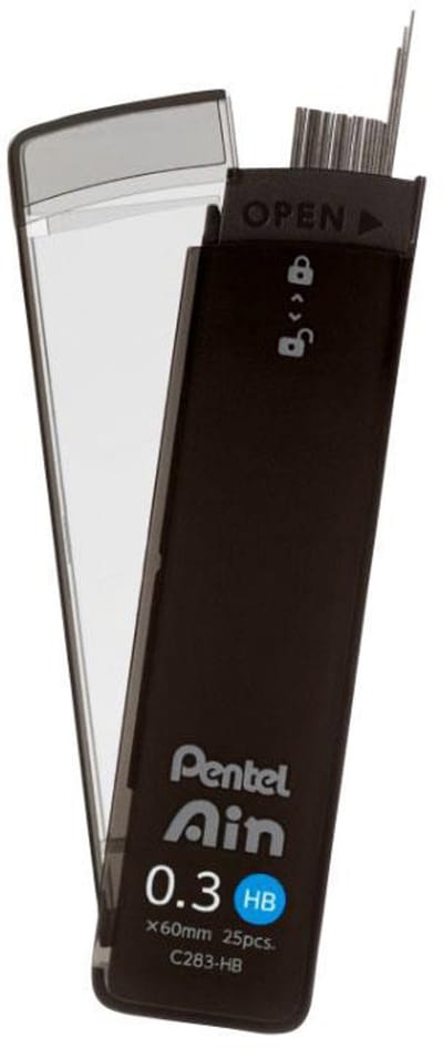 Pentel Aim Vulpotloodvulling 0.3mm Doosje met 25 Vullingen - HB