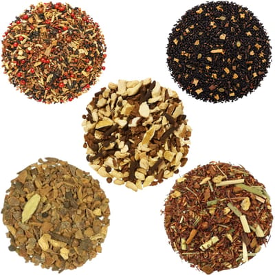 Proefpakket Chai – 5 x 15g Losse Thee – Groen, Rooibos, Zwart, Ayurveda & Winter