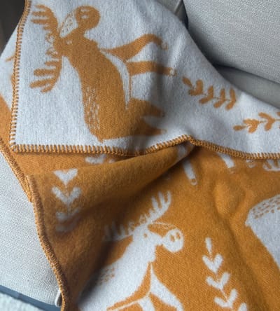 Wollen ledikantdeken - 100% wol - Eland - okergeel - Pure Baby Love - 90x130 cm