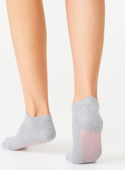 Dames Yoga sok - Antislip Sneaker sokken - Pilates grip sokken katoen - 38 - Grijs