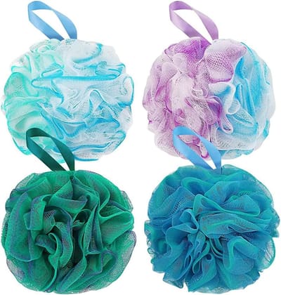 Set van 4 Douchesponzen voor een Verfrissende Lichaamsreiniging, Peeling en Scrub Effect