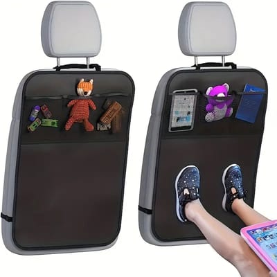 Autostoel Organizer met Meerdere Vakken – Verstelbare Riemen, Duurzaam Stof – Auto Opbergvak voor Speelgoed, Boeken, Elektronica & Schoenen – Anti-Rommel Auto Accessoire voor Achterbank – Reizen & Dagelijks Gebruik - T