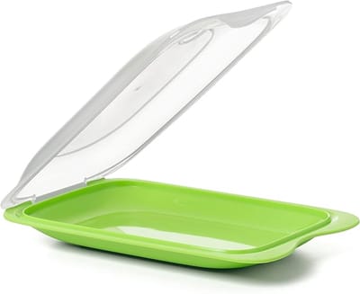 Famanu - Mini vleeswaren bewaardozen set van 3 – BPA-vrij – geschikt voor koelkast – limoengroen