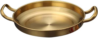 Paellapan Roestvrij Staal - Rijstpan Zeevruchten - Thuis Koken - Stabiele Warmteverdeling - 26 cm - Goud