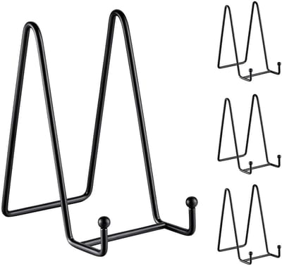 Bordenstandaard - Display - Zwart - Houder - Sierborden - Boeken - Hanger - Borden - Rek - Keukenkast - 4pcs