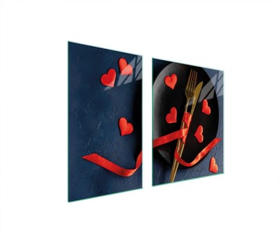 TMK ArtDeko Serie - Glazen Snijplank - 100x52cm - Hart Design